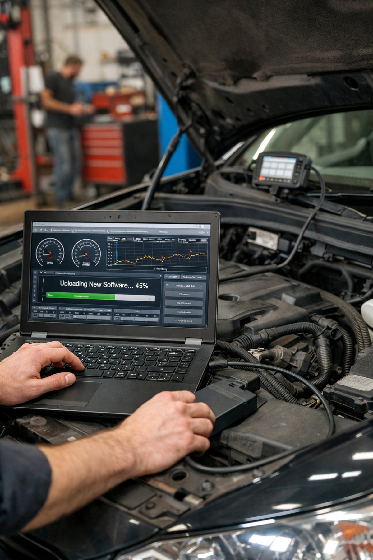 طريقة برمجة السيارات بالكمبيوتر